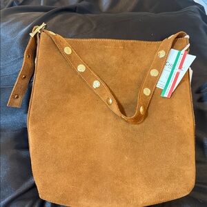 Cheval Firenze Brown Suede Shoulder Bag